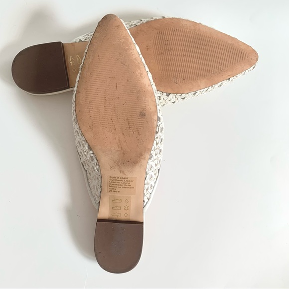 J. Crew Pointed toe Woven Slide Sandal mules white - Picture 4 of 9